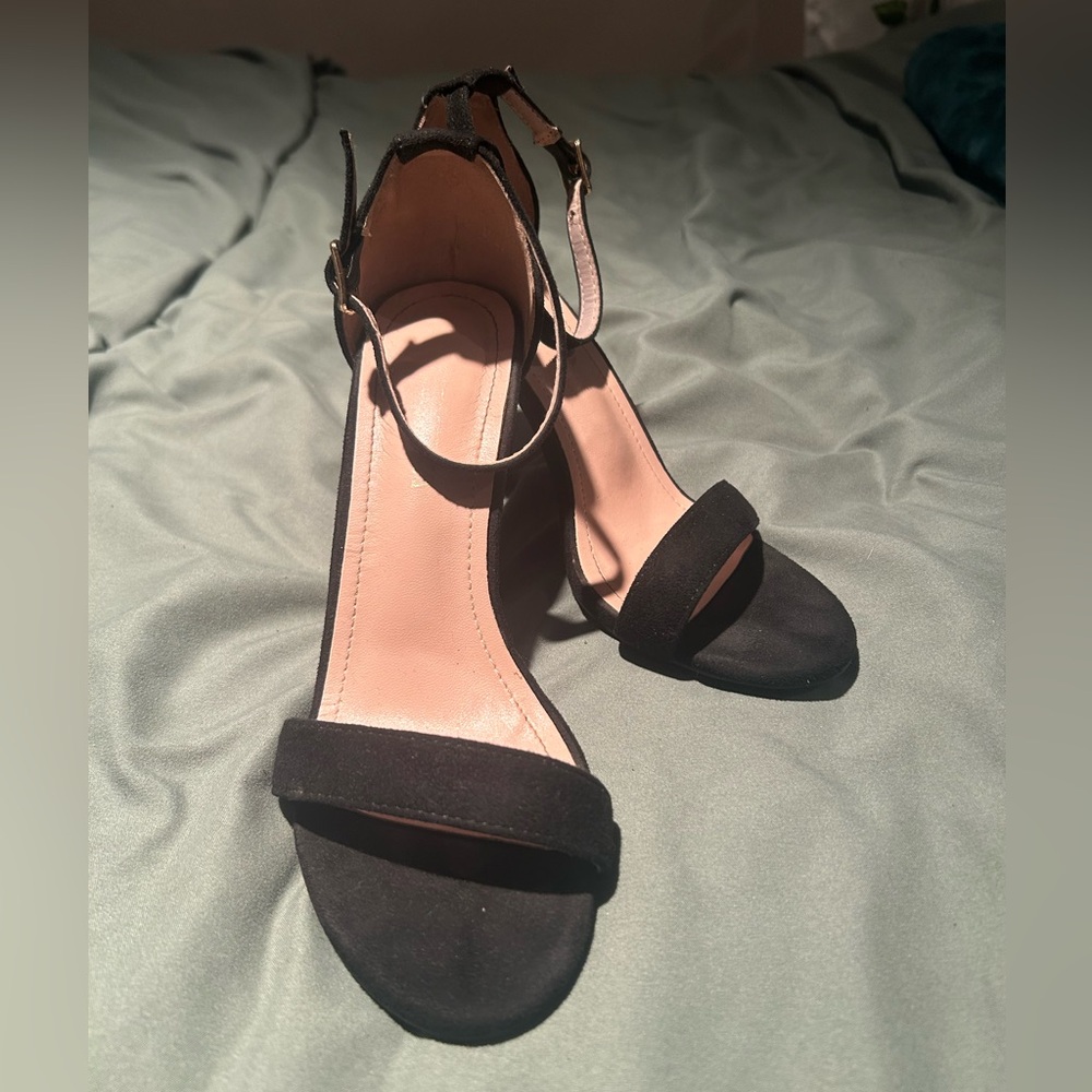 Black Suede Block Heels